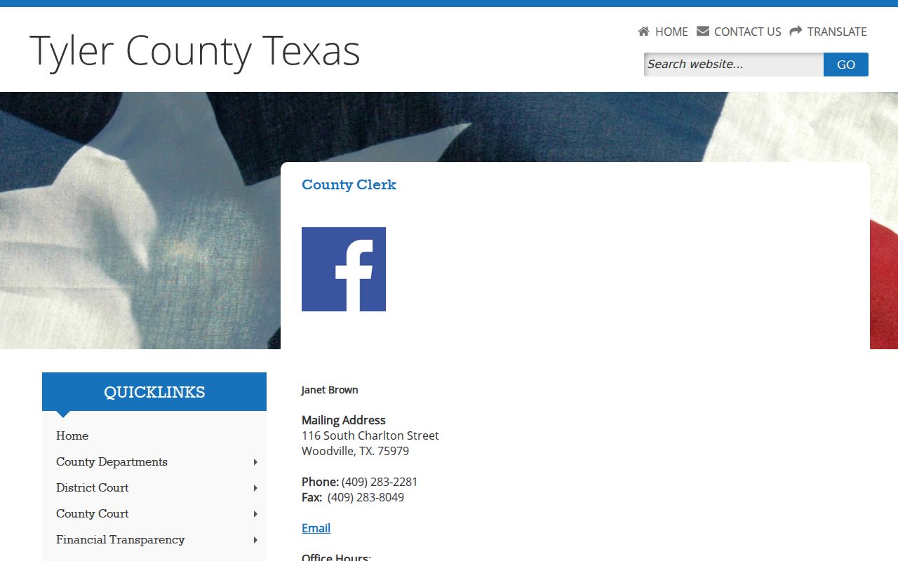 Tyler County Clerk misdemeanor criminal case records office