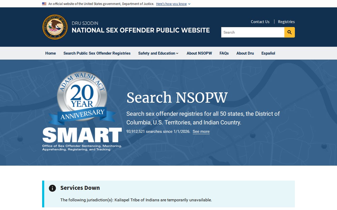 National registry search used with a Tyler County sex offender lookup